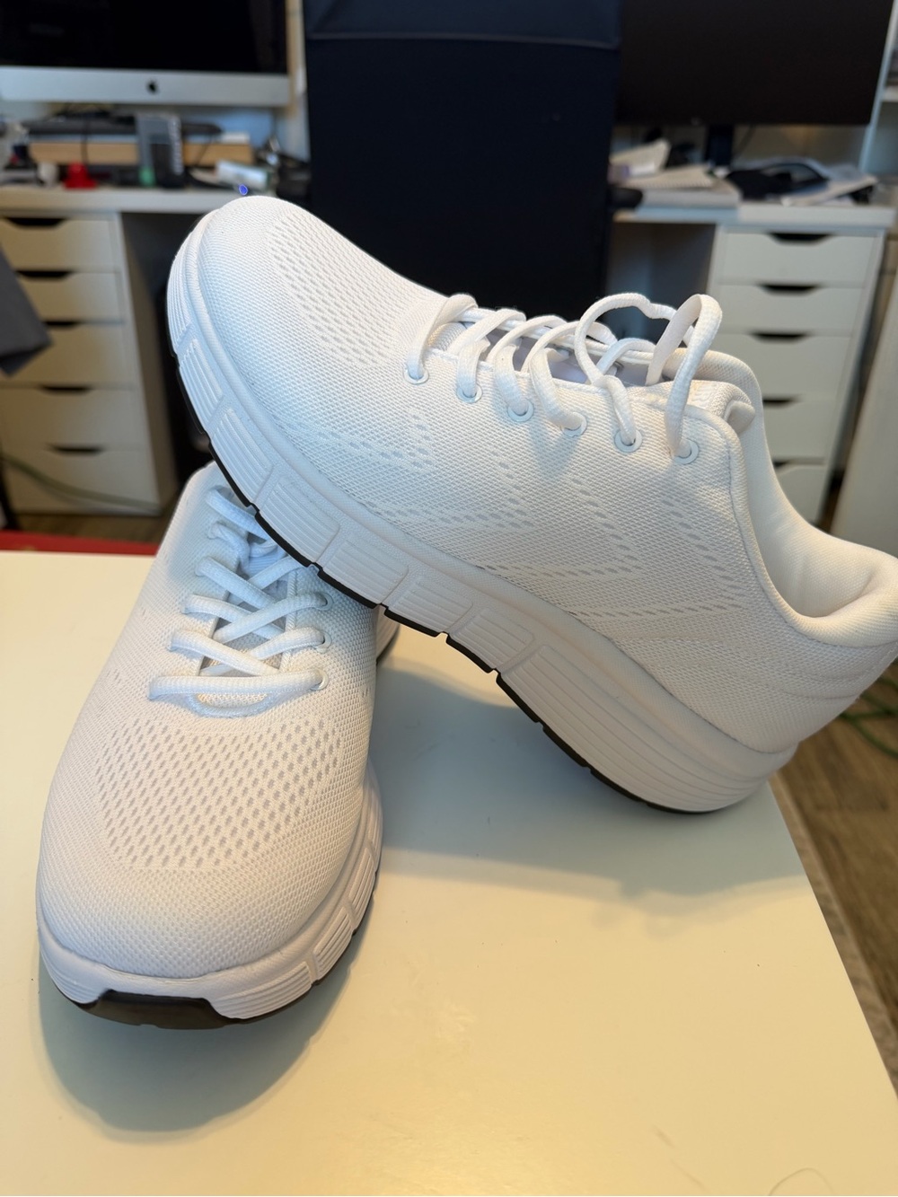 Kirkland Signature White Lightweight Athletic Walking Sneakers